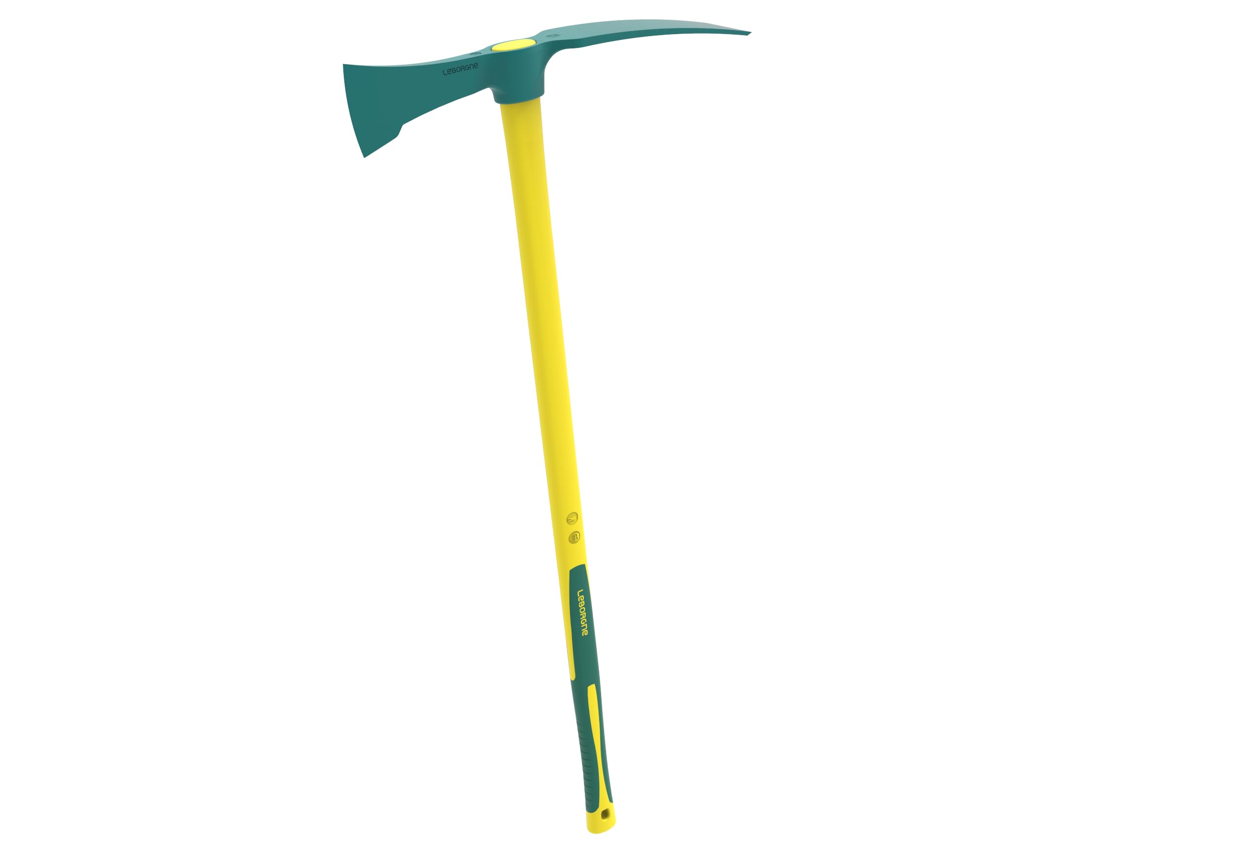 Pioche-hache 2 kg Duopro manche Novamax 1 m – outil 2 en 1 creuser et couper – acier forgé trempé – manche fibres de verre