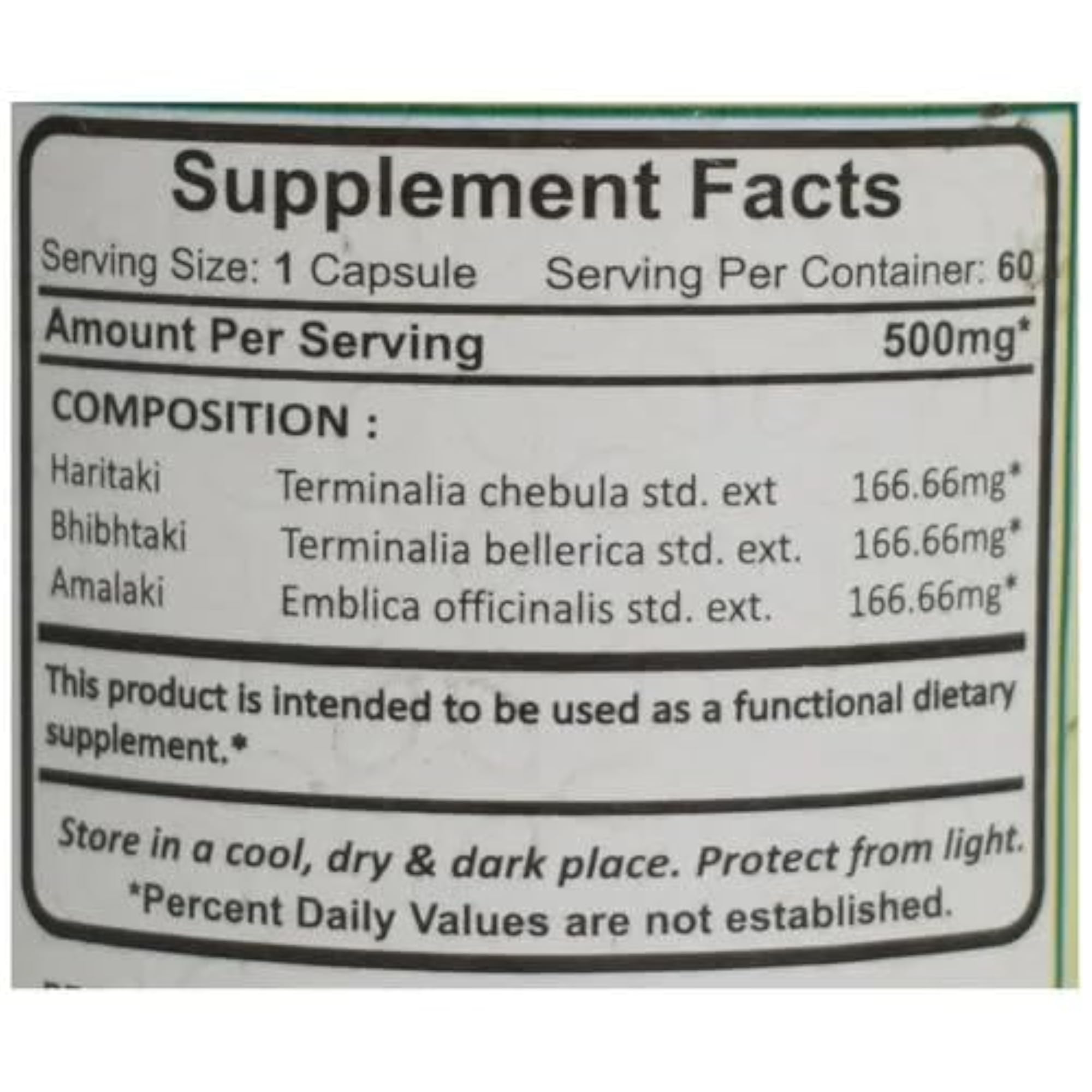 Triphala Capsules, 60 Count