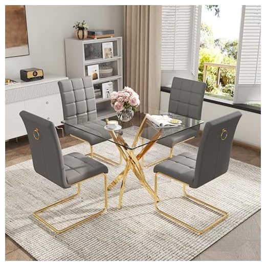 5-Piece Glass Dining Table Set
