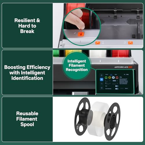 Image of ANYCUBIC Silk PLA Bundle 4KG, 3D Printer Filament 1.75mm + /- 0.02mm, 1KG Reusable Spool, Shiny Green & White & Gold & Red