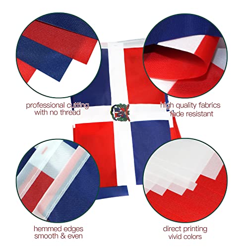 Image of Anley Dominican Republic String Flag Pennant Flags, Patriotic Events 27th of February Independence Day Decoration Sports Bars - 33 Feet 38 Flags