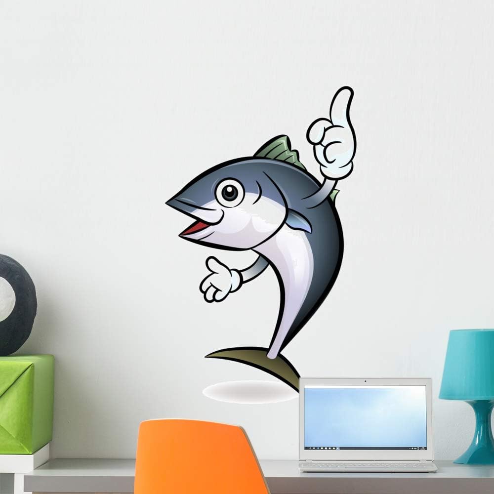 Wallmonkeys Cooks Tuna Mascot Direction Wall Decal Peel and Stick Animal Graphics (24 in H x 24 in W) WM497114