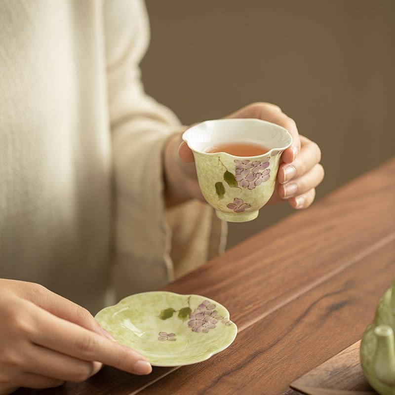 Tea Cup Underglaze Pure Hand-Painted Hydrangea Teacup Host Flower Mouth Ceramic Set Soaking Container