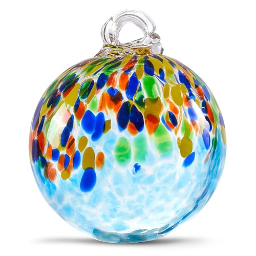 EUSTUMA Hexenkugel aus mundgeblasenem Glas, Glaskugel, Ornament,...