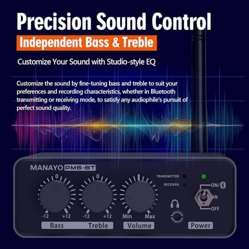 image for MANAYO High-Fidelity Bluetooth Phono Preamplifier with Transmitter & R