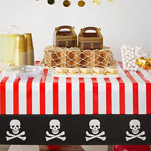 Juvale 3 Pack Pirate Table Cover For Kids Birthday Party Decorations, Plastic Tablecloth For Halloween Supplies (54 X 108 In) #TOP1