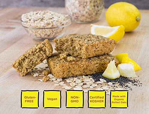 Bobo's Oat Bars (Lemon Poppyseed, 12 Pack Of 3 Oz Bars) Gluten Free Whole Grain Rolled Oat Bars - Great Tasting Vegan On-The-Go Snack, Made In The Usa #TOP3