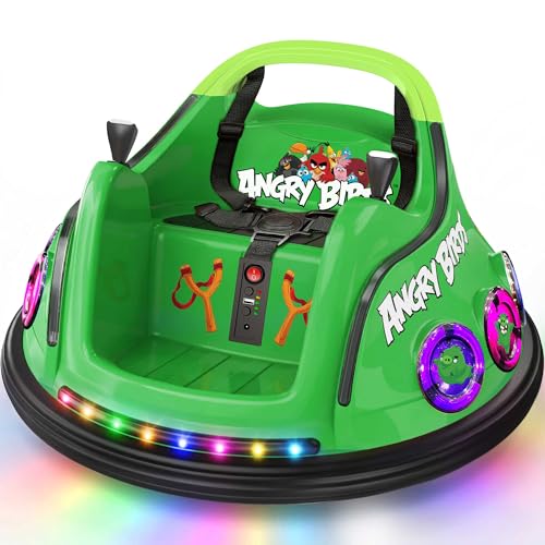 Image of ANPABO 12V Bumper Car for Kids, w /Remote Control, 360 Spin, Green