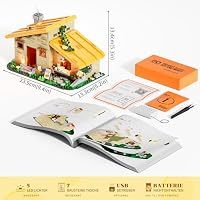 FUNWHOLE Käsehaus Beleuchtungs-Baustein-Set - Hauskäse Kollektion LED Licht BAU Tiere Bausatz 867 Teile für Erwachsene und Jugendliche – Ansicht 6