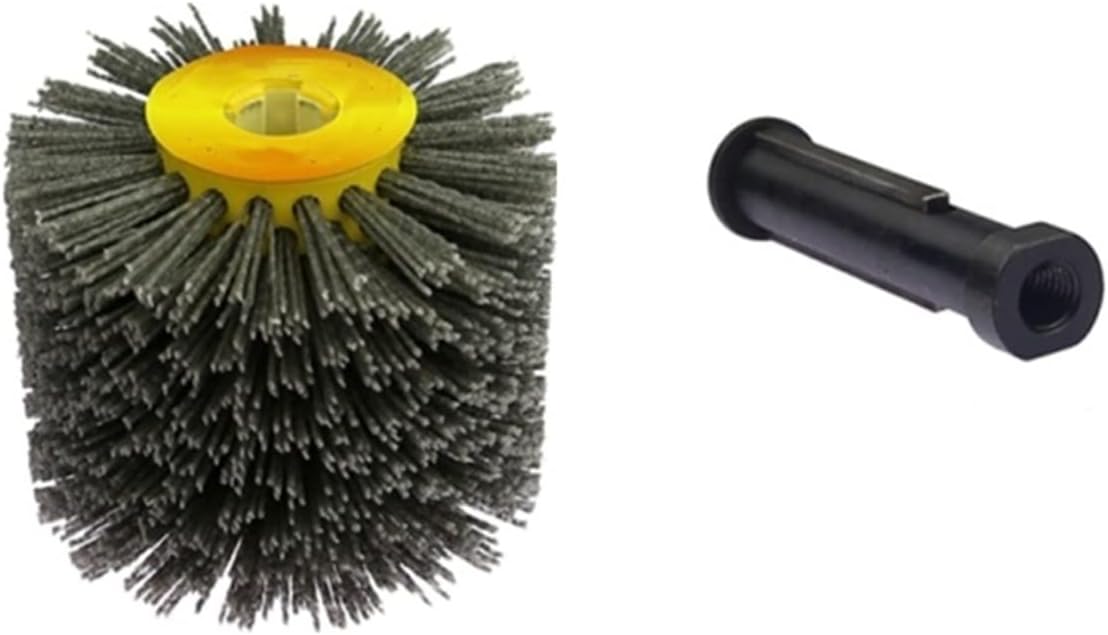 Angle Grinder Abrasive Wire Nylon Brushes P80 Deburring Polishing Buffing Wheel for Furniture Wood (Color : 1 pcs and Adapter, Size : A)