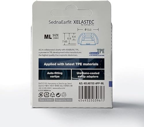 Miniatura 2 de AZLA SednaEarfit XELASTEC para Airpods Pro de 2 y 1 generación, 2 pares (talla ML)