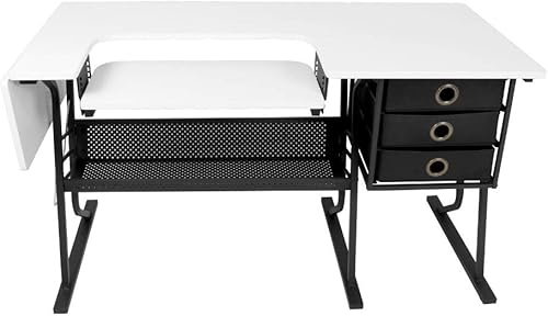 Miniatura 8 de Sew Ready Eclipse Ultra Hobby - Cajones de almacenamiento superior para máquina + estante inferior grande, también se pueden utilizar como mesa de