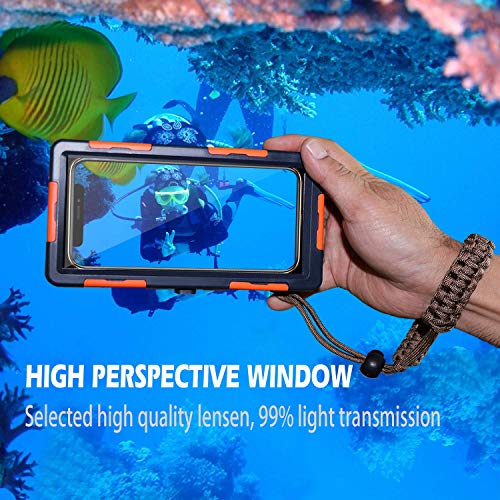 Willbox Professional [15M/50Ft] Diving Surfing Swimming Snorkeling Photo Video Waterproof Protective Case Underwater Housing For Galaxy And Iphone Series Smartphones With Lanyard (Orange) #TOP5