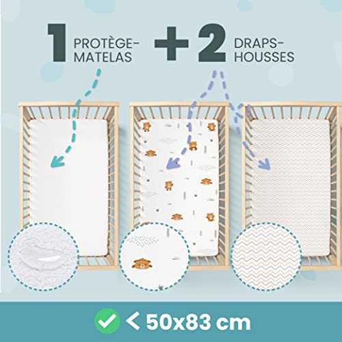 Drap housse cododo 50x83 avec alèse pour des nuits sereines - 2