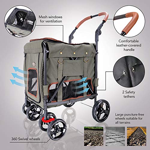 Ibiyaya Pet Stroller for Large Dogs, Medium Dogs, Cats HeavyDuty Dog