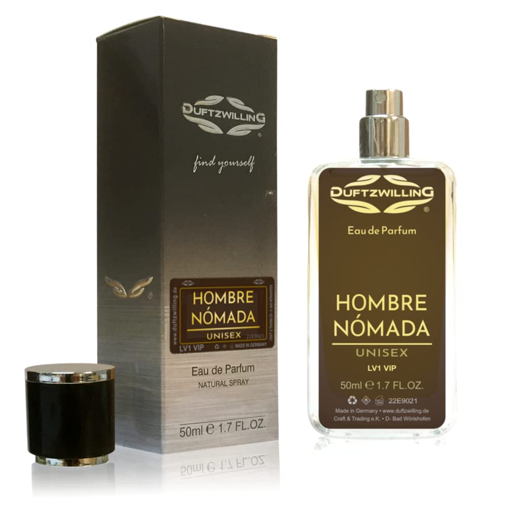 Hombre N³mada Eau de Parfum für Herren Unisex von DuftzwillinG LV1 VIP Oud & Lederduft mit Himbeere 50 ml Prime