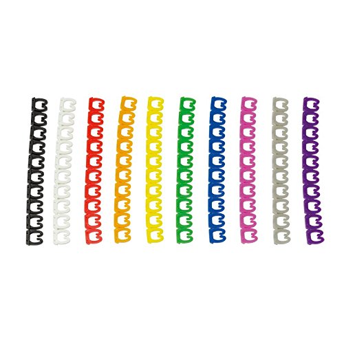 Lot de 100 clips de câble Faconet pour câble Ethernet R45 Anneaux de codage pour câble de patch - Color Coded Cable Clips Cover
