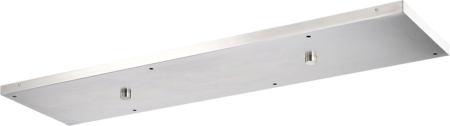 Six Pendant Light Linear Canopy Accessory Light Kit, 41-5/16 inch Flush Mount Cluster Canopy, Hanging 6 Lights with One Outlet Box for Kitchen Island, Mounting Hardware Included, Brushed Nickel