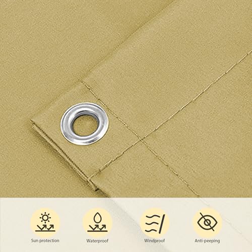Voile d'auvent contre la chaleur de terrasse bâche polyester imperméable jaune sable - 5