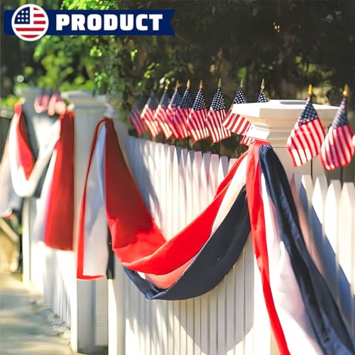 2Pack-Patriotic-Bunting-US-Flag-Decorations-4th-of-July-Decor-2×20-Ft-Large-Red-White-Blue-Banner-Veterans-Day-Memorial-Days-Celebration-Outdoor-Porch-Garden 2Pack Patriotic Bunting US Flag Decorations 4th of July Decor 2×20 Ft Large Red White Blue Banner Veterans Day Memorial Days Celebration Outdoor Porch Garden