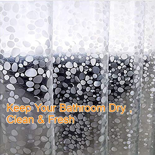 Bostofy Eva 3D Waterproof Shower Curtain Liner, Clear Extra Long Bathroom Shower Liner With Rustproof Metal Gromments And Weighted Magnet,72”Width X 84”Length #TOP5
