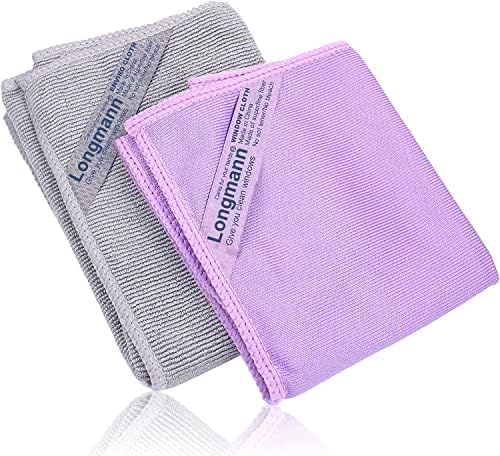 Window Cleaning Cloth, Glass Cloth, Cleaning Cloth, Streaks Schatches Free (Purple 1 Pack, Grey 1 Pack)