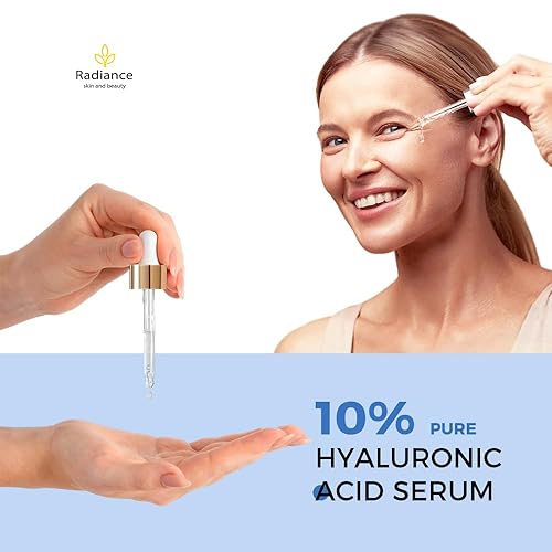 Miniatura 8 de RADIANCE - Suero de ácido hialurónico para la cara con suero de vitamina C + suero facial antienvejecimiento E, hidratación intensa natural y