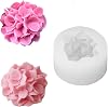 Hydrangea Flower Candle Mold, 3D Flower Handmade Soap Mould for Fondant Handmade Soap Lotion Bar Wax Casting Crayon Cake Ice Cream Clay Cake Decorating(1.5in)
