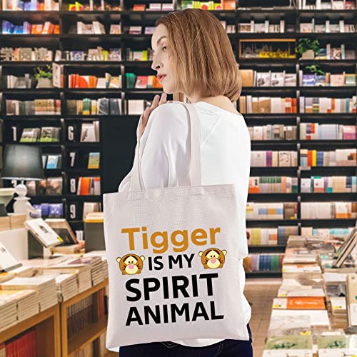 WZMPA Funny Tiger Cosmetic Makeup Bag Jump Tiger Fans Gift Tiger Is My Spirit Animal Makeup Zipper Pouch Bag for Women Girls Tigger Spirit Tote - Image 3
