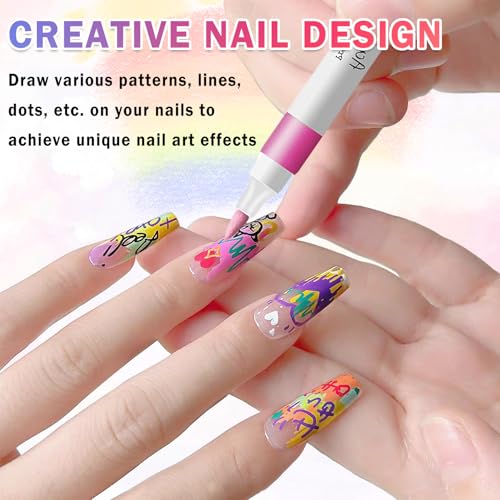 Image of IONSGAKO 12 Colors Nail Art Markers Pens Set, Nail Polish Pens Quick Dry
