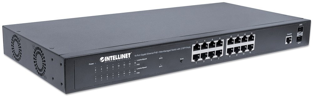 Intellinet 16-Port Gigabit Ethernet Poe+ WeB-Managed Switch With 2 Sfp Ports - Switch - Verwaltet - 16 X 10/100/1000 + 2 X Sfp - Desktop, An Rack Mon