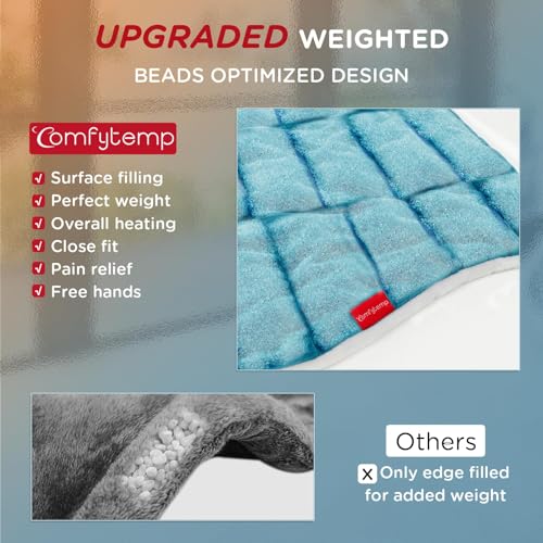 Image of Comfytemp Heating Pad for Back, Neck Shoulder Weighted Design for Snug Fit, 22 inchx33 inch FSA Eligible Electric Wearable Throw, 2H Auto-Off, HSA Large Heated Wrap, Machine Washable