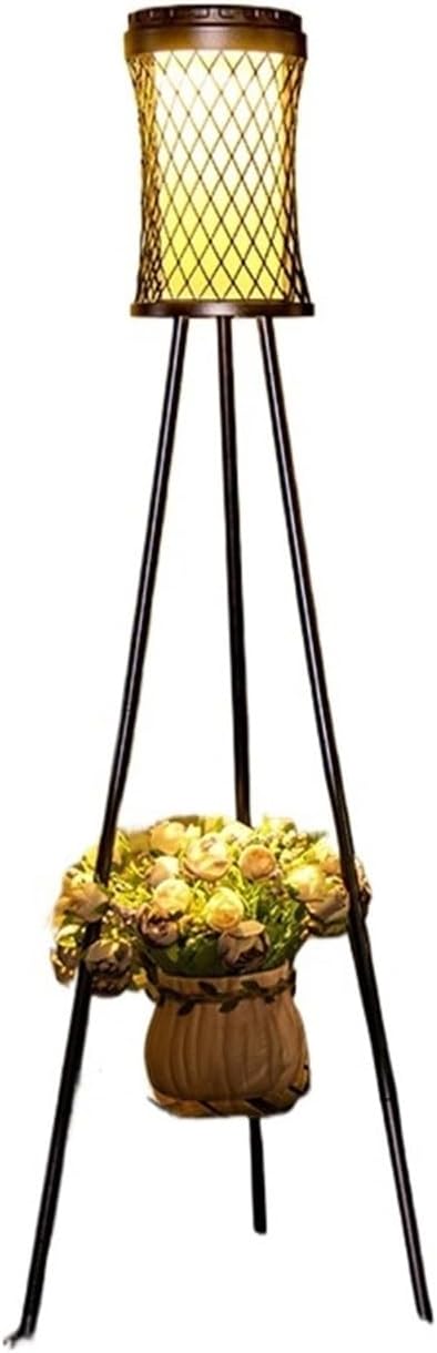 Solar Floor Lights Outdoor with Plant Stands Waterproof Street Lamps Metal Tripod Deck Landscape Lighting for Patio Porch Garden(Cold White 6000k)