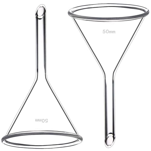 50mm Glass Funnel, Short Stem, Borosilicate Glass, Heavy Wall, Karter Scientific 213V10 (Pack of 2)