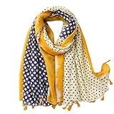 Multicolor Genérico Pañuelo Bufanda Pashmina algodón estilo coreano lunares multicolor azul amarillo fular mujer 180*90cm