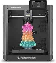 FLASHFORGE Impressora 3D Adventurer 5M, Alta Velocidade De 600 Mm/S, Nivelamento Totalmente Automático De 1 Clique, Extrusora Direta Atualizada, Bico De 280 °C De Rápida Remoção, Placa De Revestimen