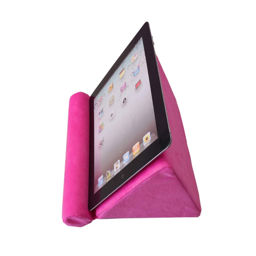 Kaptin Tablet Pillow, Mini Tablet Computer Holder Sofa, Reading Stand, Tablet Stand, Desktop Stand Holder for Tablet, Pad, Book, Magazines (Rose Red)