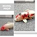 HANABASS 4pcs Artificial Koi Fish Aquarium Fish Plastic Realistic Moving Colorful Goldfish Fake Figurines Ornament Koi Decor Photography Props for Pond, Fairy Garden Fountain