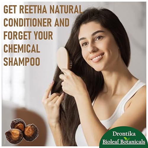 Image of Bioleaf Botanicals Organic Bhringraj & Reetha Powder 200gm - Ayurvedic Hair Care Blend for Strong, Shiny Hair & Scalp Health