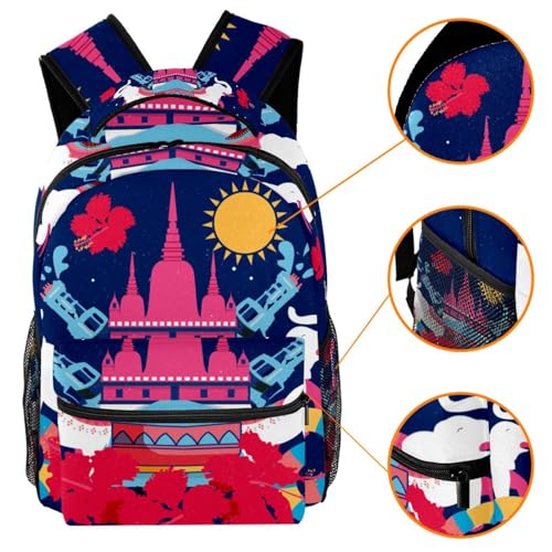 Sac à dos de voyage décontracté filles garçons grand format multicolore - 3