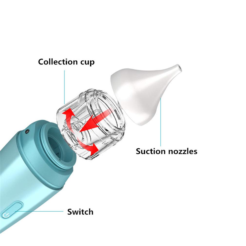 Electric Baby Nasale Aspiratore, Cleaner Naso Ricaricabile USB con 2 Punte in Silicone Trasparente Stuffy Noses Velocemente E Delicatamente Sicurezza Igienica, per Neonati E Bambini Piccoli