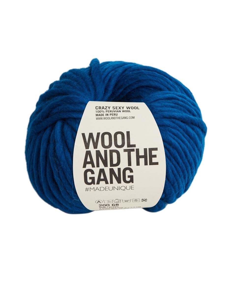 Amazon.com: Wool and The Gang Crazy Sexy Wool, Curasao Blue (23), 200g
