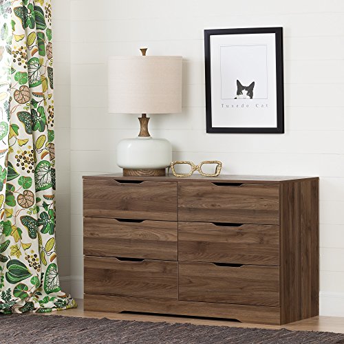 South Shore Holland 6-Drawer Double Dresser, Natural Walnut #TOP3