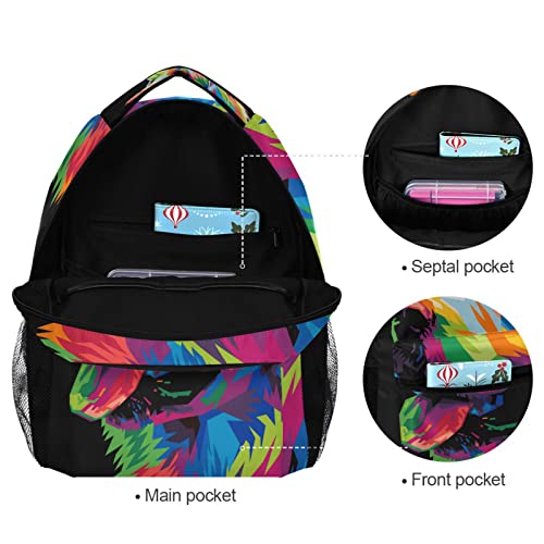 SJOAOAA Rucksack mit buntem Hundeaufdruck, Golden Retriever, mit mehreren Taschen, Namenskarte, personalisierbar, für Reisen, Laptop, Schule, Bücher, Siehe Abbildung, One size