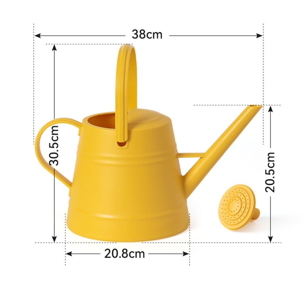 Gie?kanne 3,8L mit langem Ausguss, robuste Gartenkanne aus dickwandigem PP-Kunststoff, ergonomischer Griff und Abnehmbarer Brause f¨¹r Zimmerpflanzen und Balkon