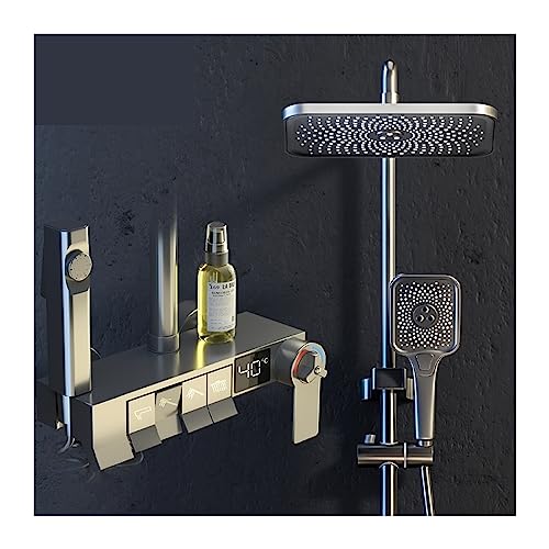 Bouton de piano carré et finitions haut de gamme pour douche noire