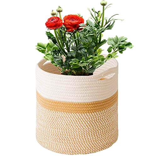 Kmerce Cesta Para Plantas, Macetas De Fibra De Algodónc, Cestas Trenzadas Maceta Con Asa, Macetas Para Decoración Interior, Cesta Plegable De Almacenamiento Para El Hogar, Diámetro De 20 Cm Kmerce Cesta Para Plantas, Macetas De Fibra De Algodónc, Cestas Trenzadas Maceta Con Asa, Macetas Para Decoración Interior, Cesta Plegable De Almacenamiento Para El Hogar, Diámetro De 20 Cm