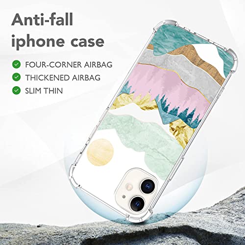 Compatible With Iphone 11 Case, Sun Mountain Forest Clear Crystal Case With 4 Corners Shockproof Protection, Designed For Iphone 11 6.1'' With Soft Tpu Bumper (Mountain C) #TOP2