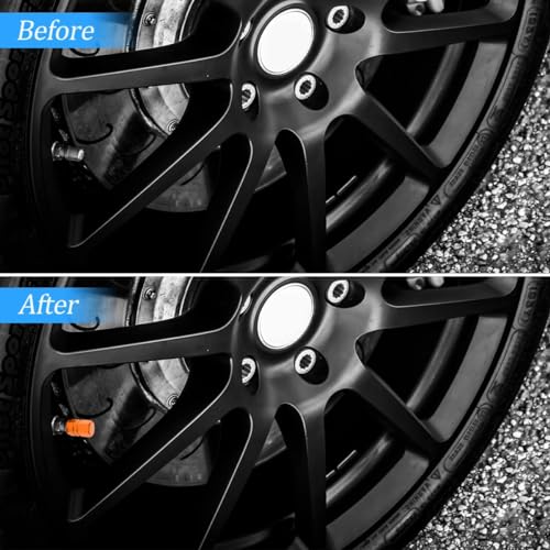 Image of Osilly Car Tire Stem Valve Caps, 4 Pcs Aluminum Alloy Valve Stem Covers, Corrosion Resistant Leak-Proof Tire Cap Cover Accessories, Hexgon Style Wheel Air Valve Caps for SUV Car Bike (Orange)