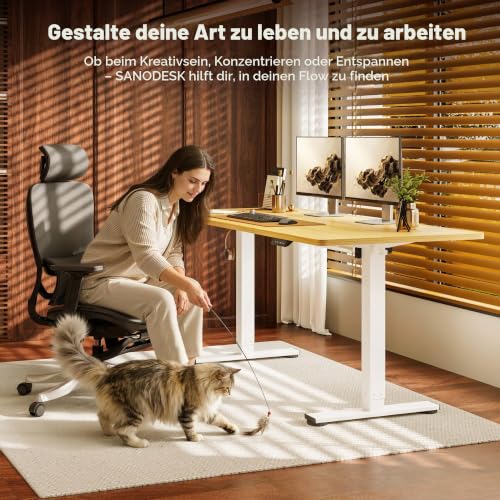 SANODESK Höhenverstellbarer Schreibtisch elektrisch 160x60 cm – Ansicht 2